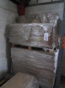 Three pallets of various chipboard shelving. (Please note: this lot must be removed before Friday