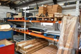 Two bays of adjustable boltless pallet racking, approx height 2.4m, 2.8m width per pay (excludes all