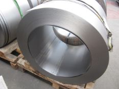 Coil of mild steel stock, approx width 485mm. (A work Method Statement and Risk Assessment must be