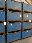 Four steel frame stillages, approx 1m x 1m