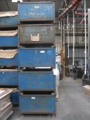 Five steel frame stillages, approx 1m x 1m