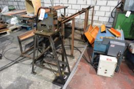 Unbadged table mounted, single head hydraulic punch press, with Wander foot control, and Partridge