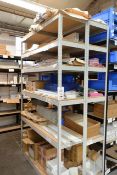 Two bays of adjustable boltless stores racking (6 shelf), approx 2.4 x 1.5m (excludes all contents).