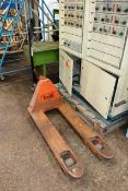 Pallet truck (please note this lot can only be removed between Monday 9th and Thursday 12th March