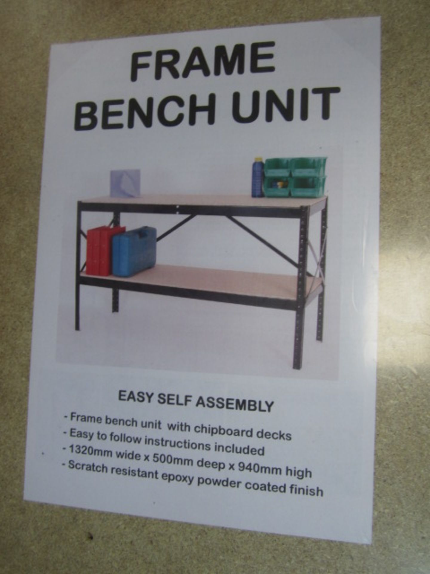 4 x packs of frame bench unit, width: 1320mm x depth: 500mm x height: 940mm - Bild 2 aus 2