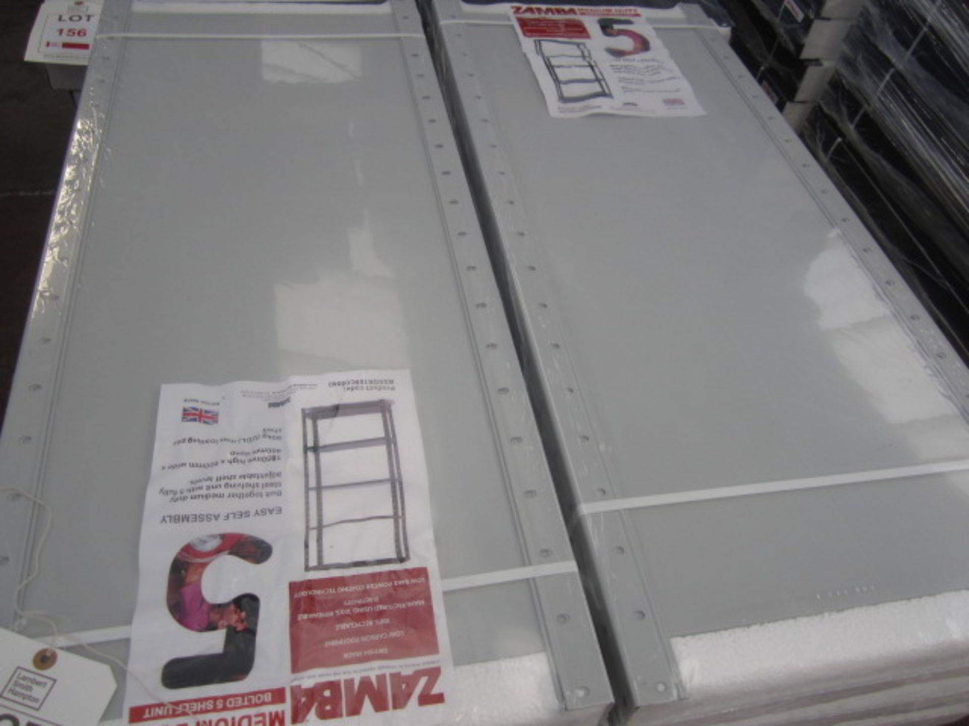 4 x packs Zamba medium duty bolted 5 shelf unit, width: 900mm x depth: 400mm x height: 1850mm