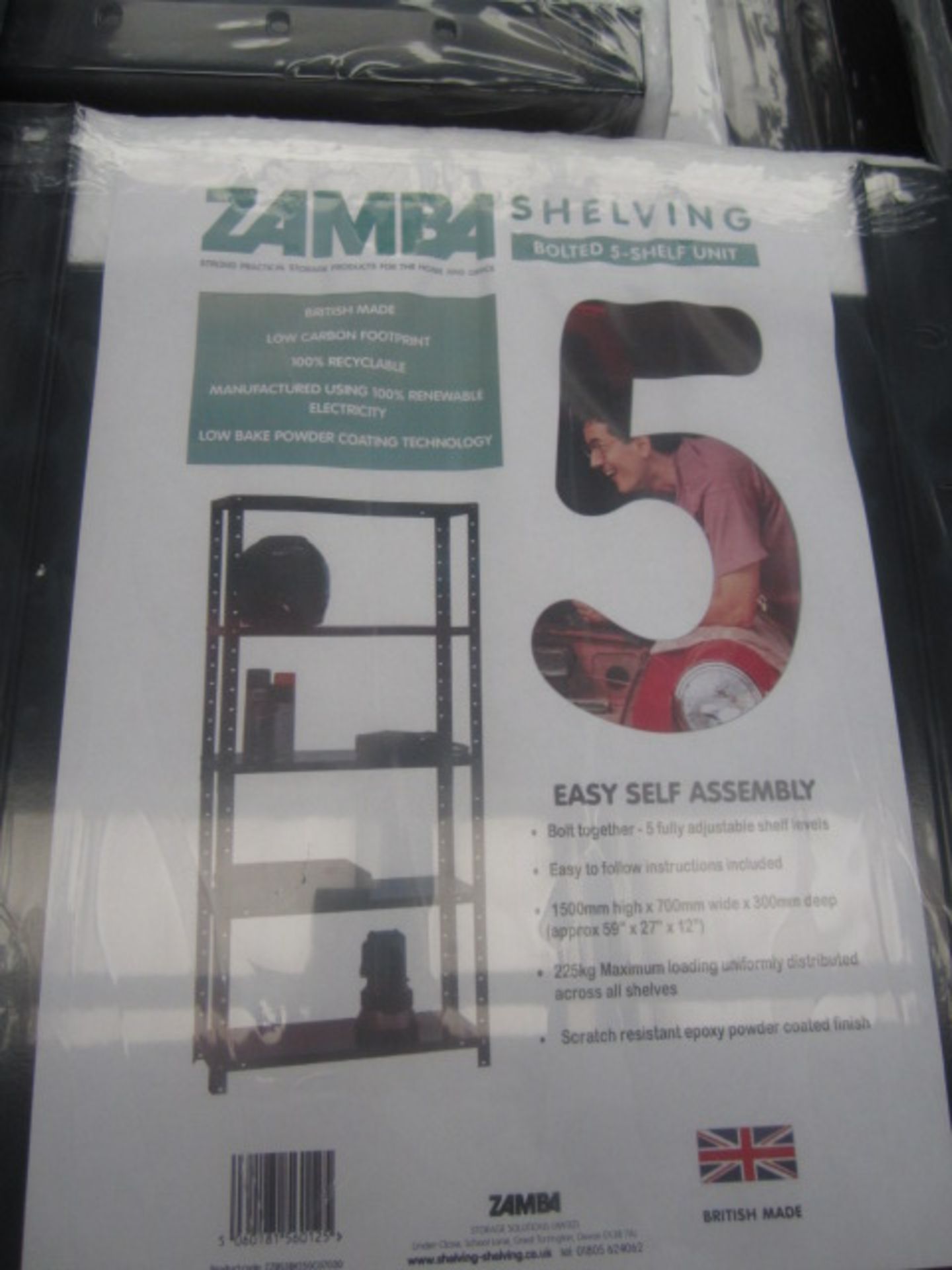 8 x packs Zamba bolted 5 shelf unit, width: 700mm x depth: 300mm x height: 1500mm - Bild 2 aus 2