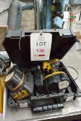 Dewalt DC725 battery powered drill, charger and three batteries