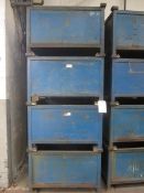 Four steel frame stillages, approx 1m x 1m