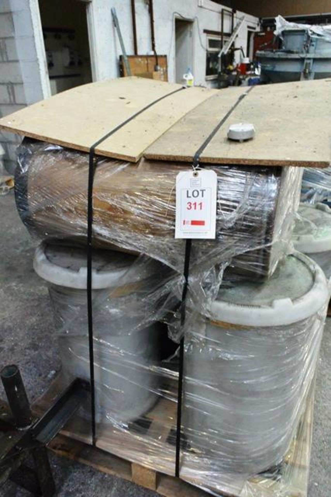 Contents of two pallets incl. assorted used air filters (used in conjunction with paint/powder