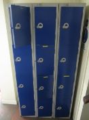 3 x metal 4 door personnel lockers