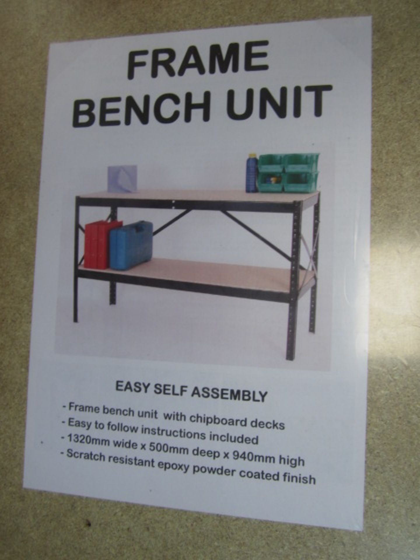 5 x packs of frame bench unit, width: 1320mm x depth: 500mm x height: 940mm - Bild 2 aus 2