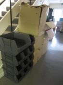 Quantity of assorted plastic storage bins