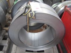 Coil of mild steel stock, approx width 295mm x 0.9mm, weight circa 560kg. (A work Method Statement