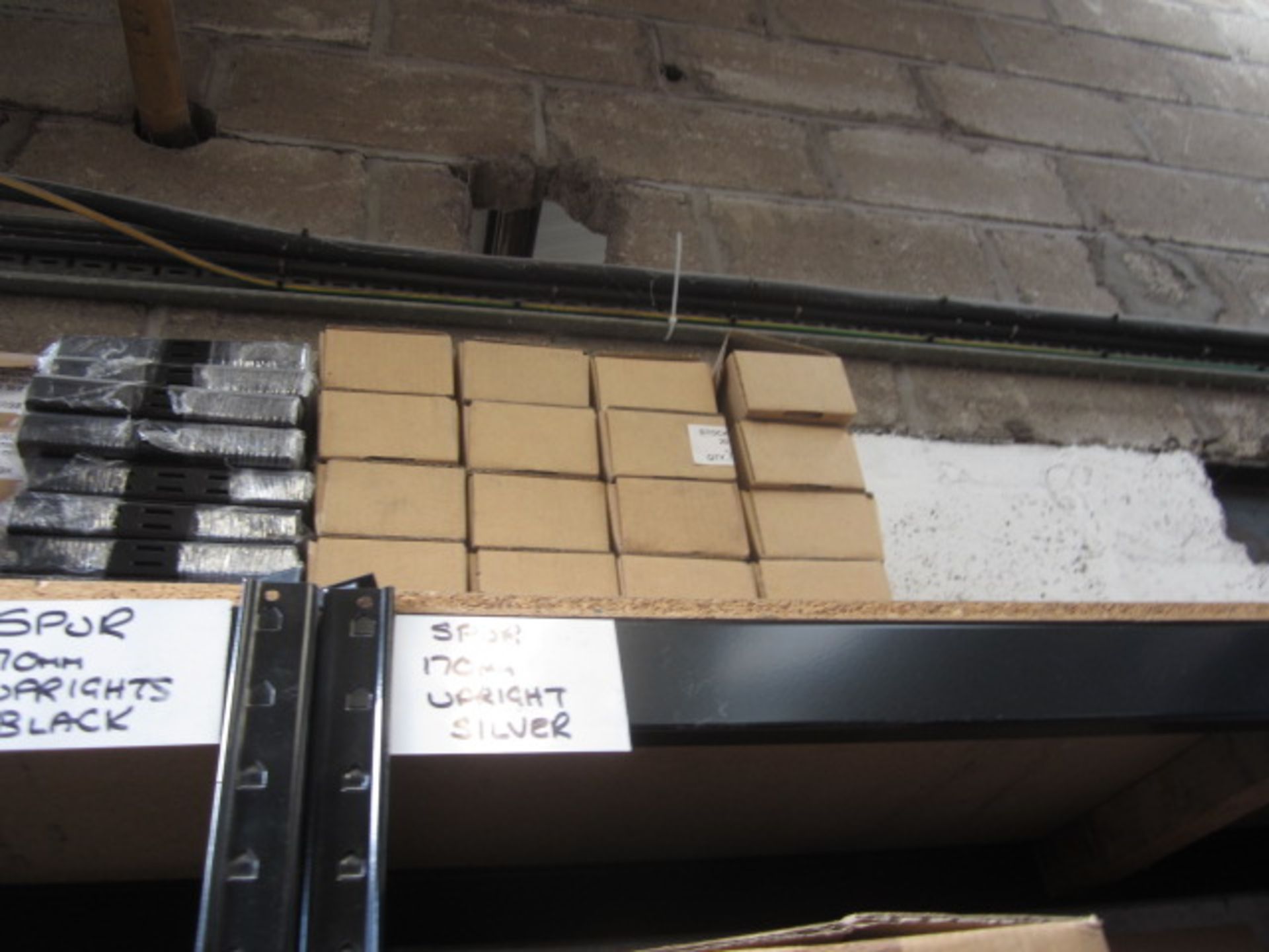 Contents of two bays of racking to include Spur uprights 710mm, 1000mm, Spur Steel-Lok black/ - Image 8 of 16