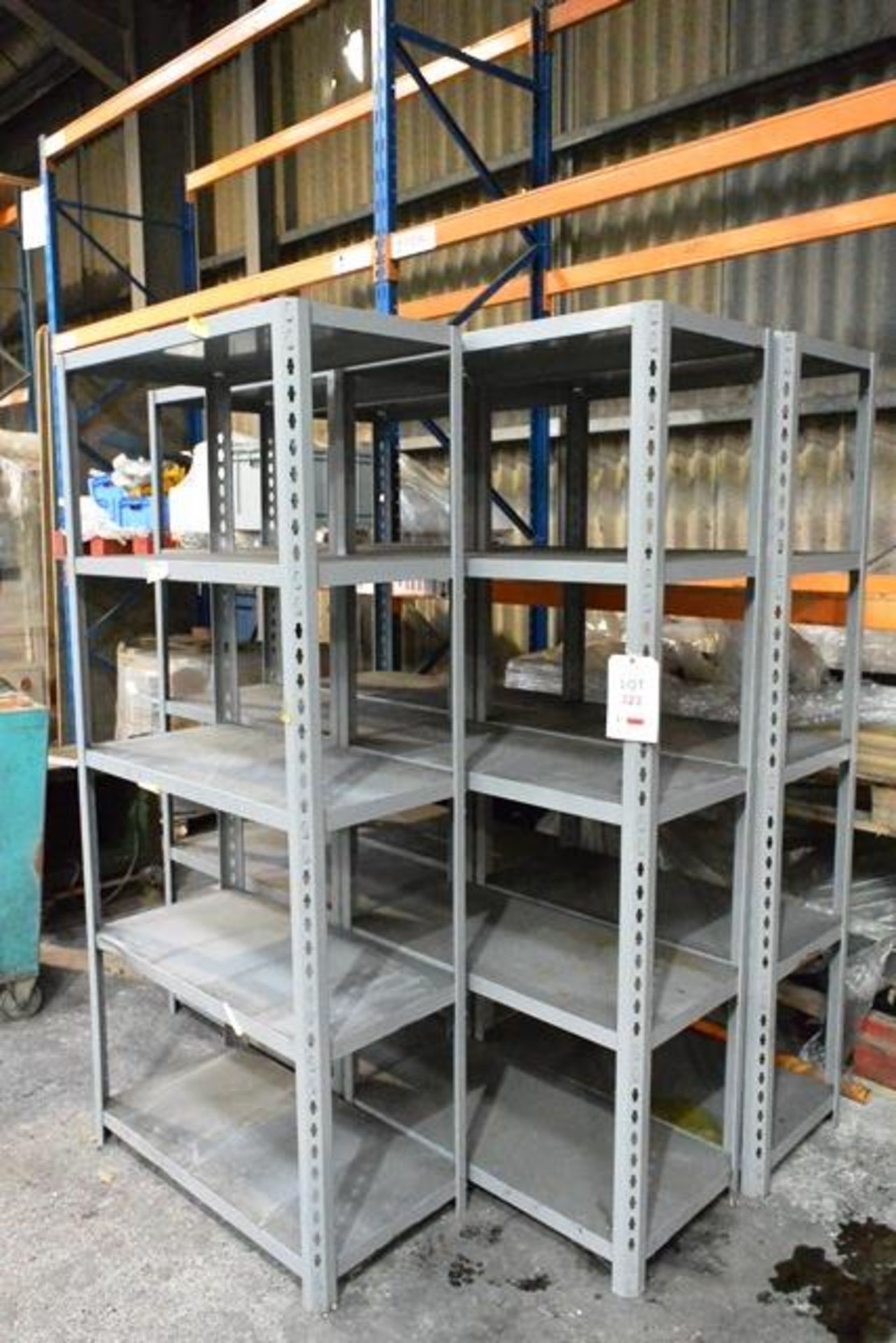 Five bays of boltless stores racking, approx 900mm width per bay (5 shelf) (please note this lot can