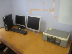 2 x assorted computer systems, 3 x TFT's, keyboards, mice. 2 x speakers, HP PSC1410 printer