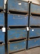 Four steel frame stillages, approx 1m x 1m