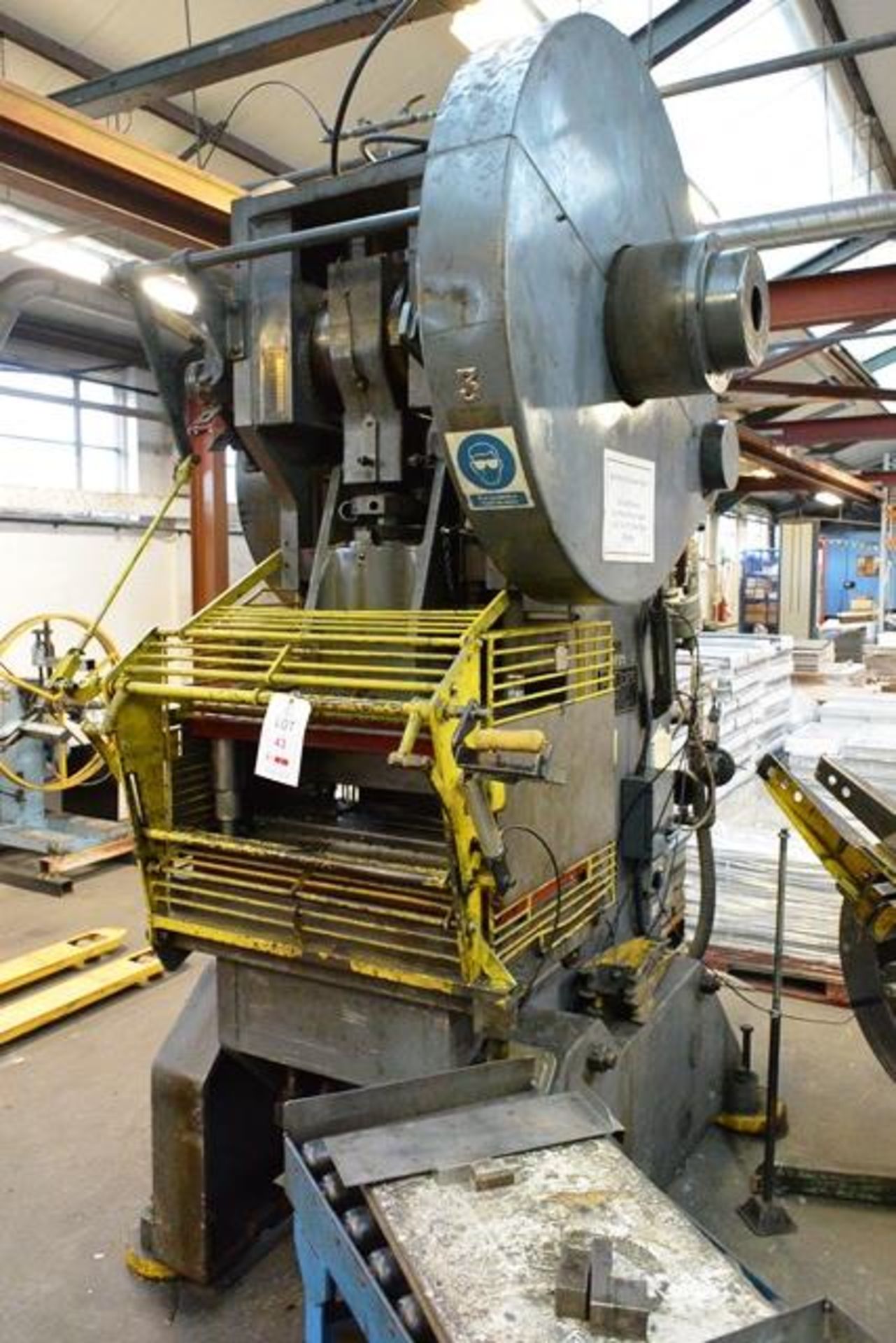 Rhodes 75 ton mechanical inclinable adjustable stroke power press, model RF75, serial no: 15738,