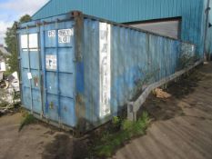 Steel export type storage container, plywood sheet floor, blue, 40ft (not to be removed until the