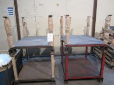 Four steel frame stillages, approx 856 x 1000mm