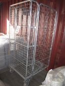 steel frame 3 sided netted product storage trolley