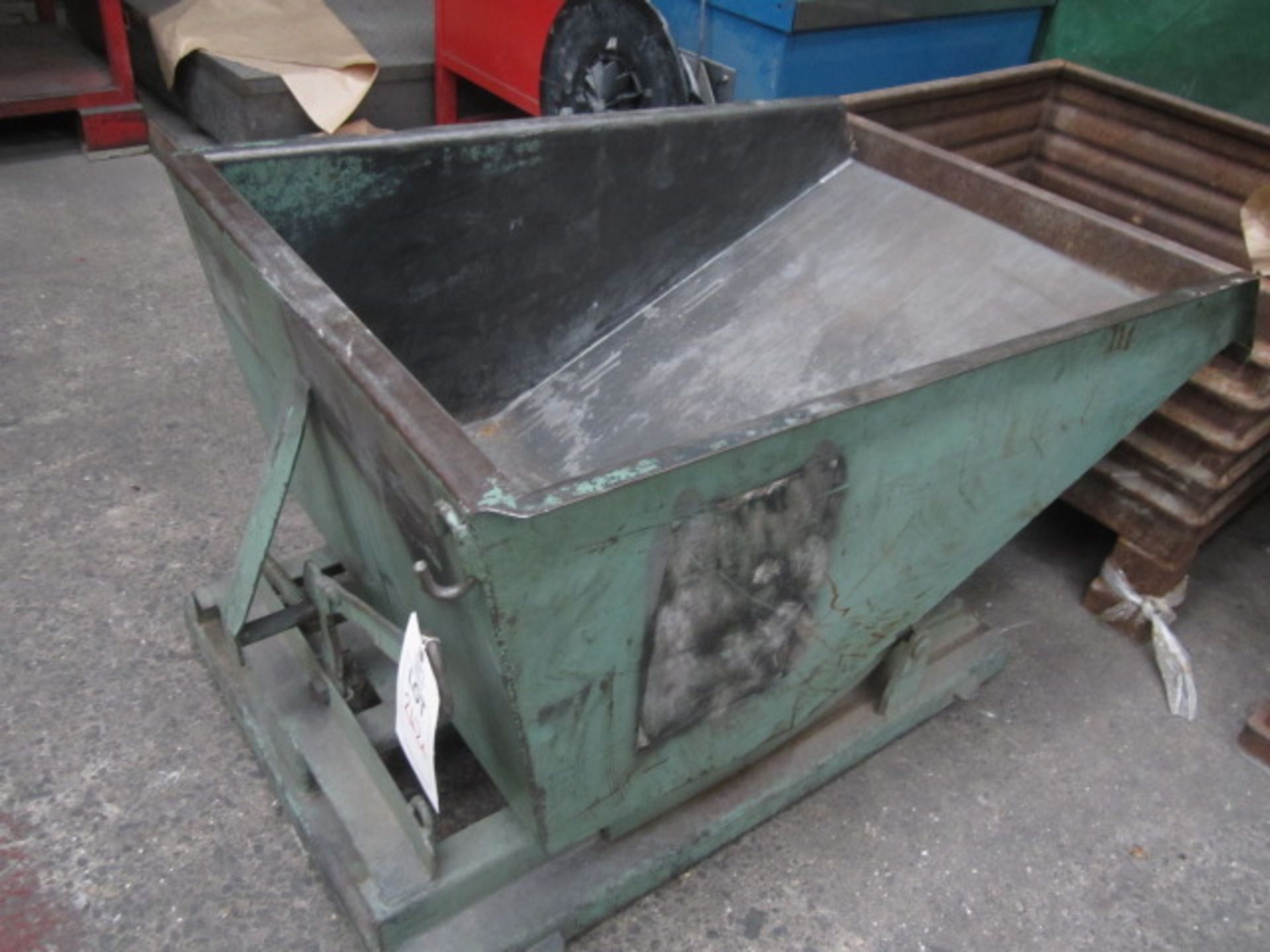 Forklift mountable tipping skip, approx 800mm width