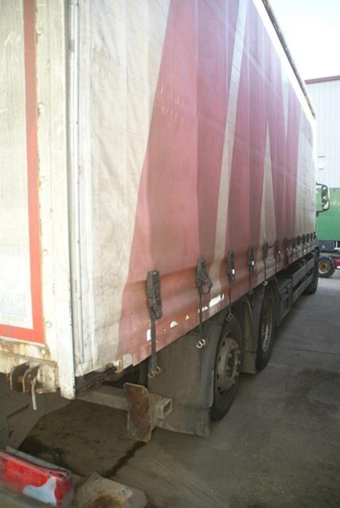 Man 3 axle rigid body curtain sided HGV TGS 26.320 10518cc, c/w rear mounted Moffett attachment. DOR - Image 6 of 22