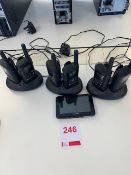 6x Motorola walkie talkies TLKRT60 c/ w twin charging units & TOM TOM sat nav