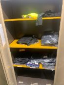 metal cabinet and contents to include workwear trousers various sizes as lotted