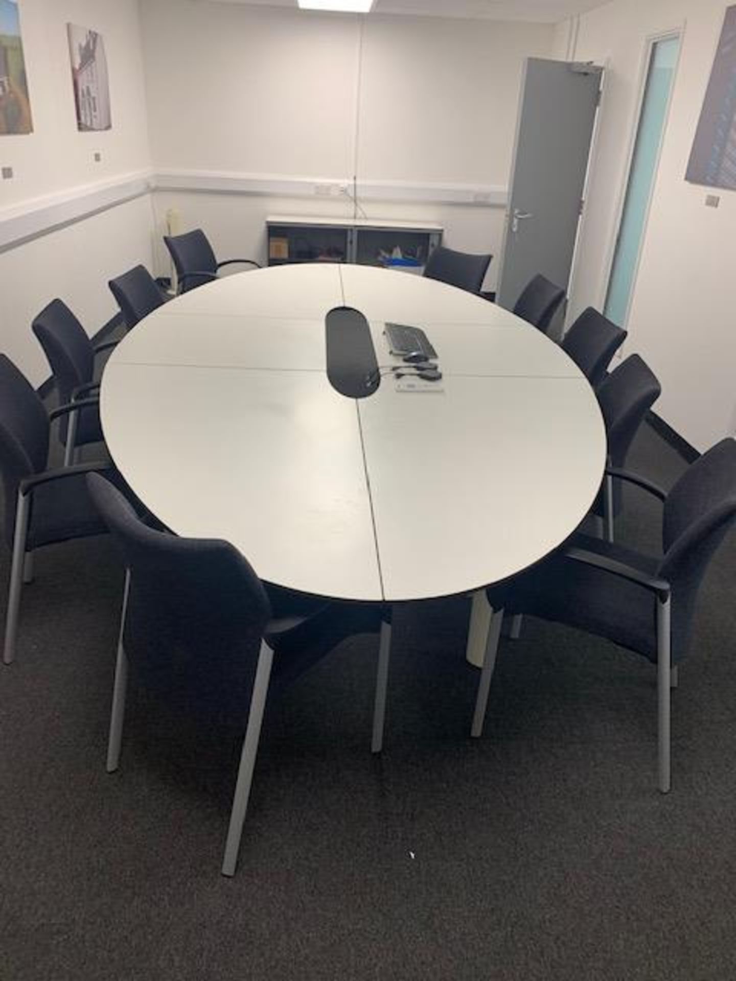 Boardroom Table complete with 10 black cloth chairs - Image 2 of 4