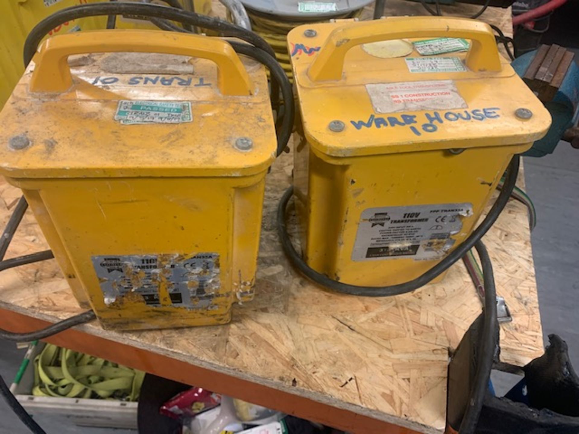 2 x Faithfull FPP Tran33A 3.3 KVA 110v Transformers