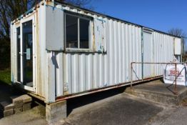 40ft steel container type site office, fitted 4 windows, double patio doors, two internal offices,..