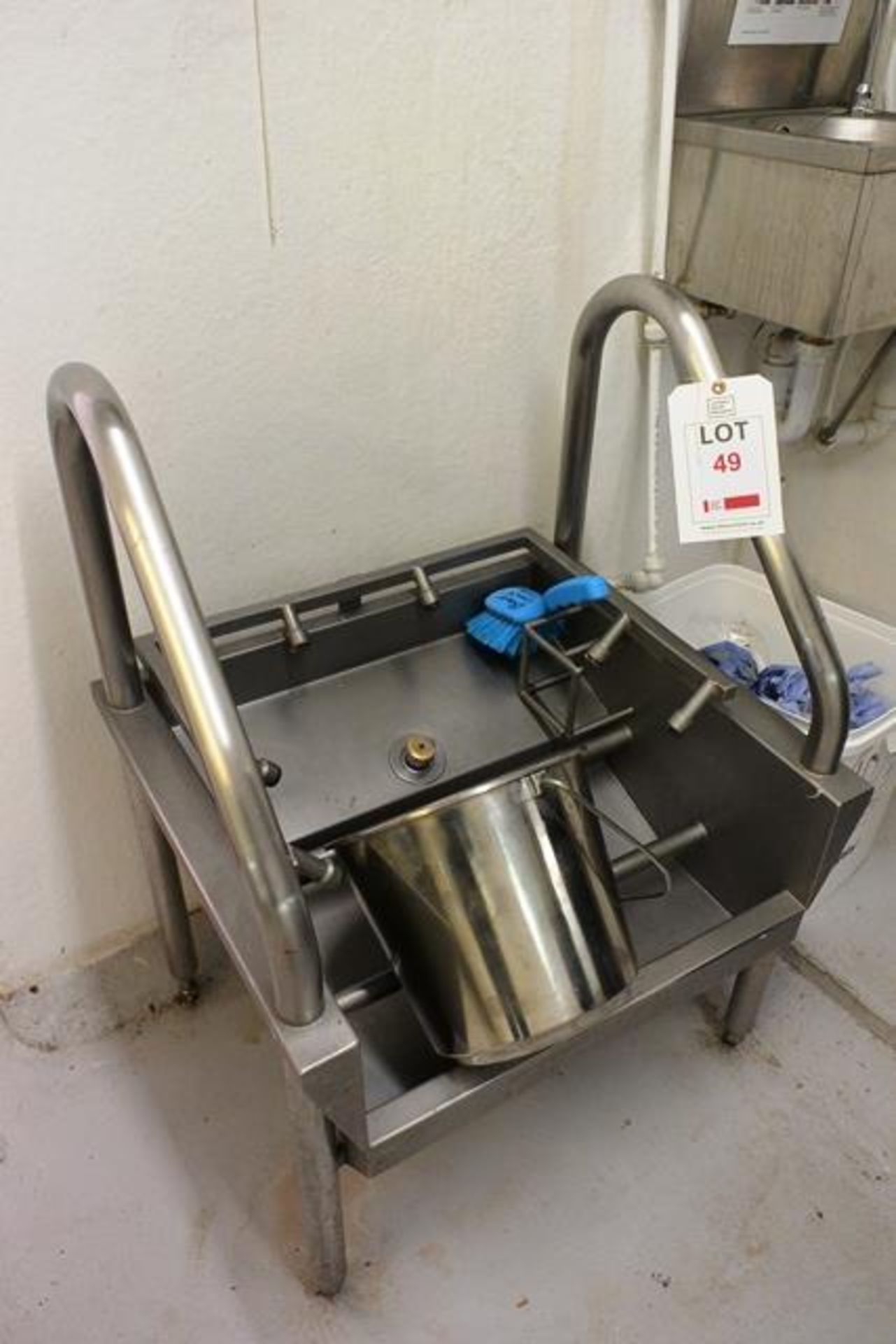 Stainless steel foot operated boot wash