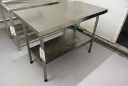 Stainless steel twin shelf table, approx 1200 x 650mm