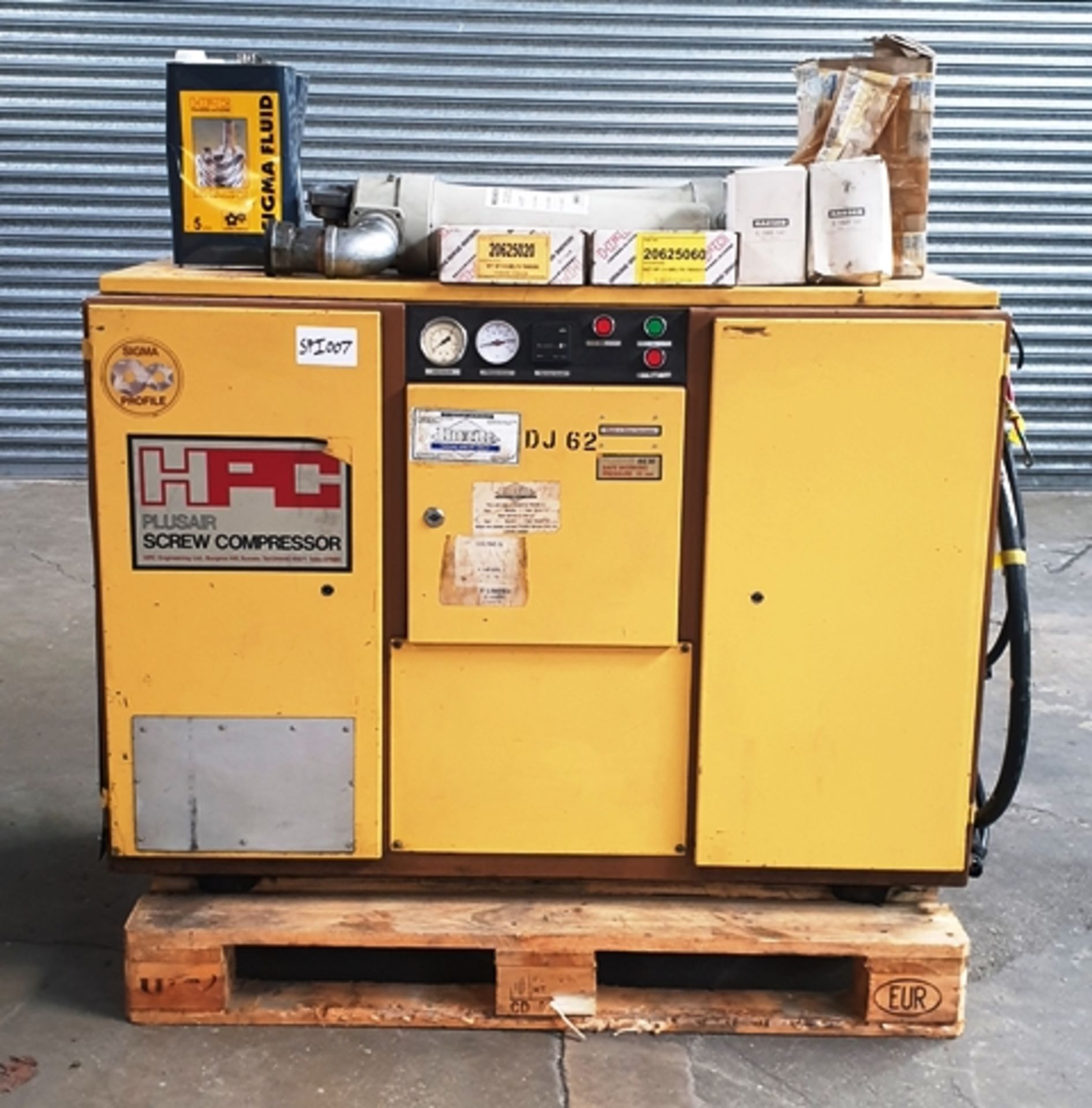 HPC Plusair AS30 rotary screw compressor, 18.5KW, 7.5 bar, serial number: 322901, year: 1985,...