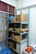 Bay of adjustable boltless stores racking, approx width 1m (excludes contents)