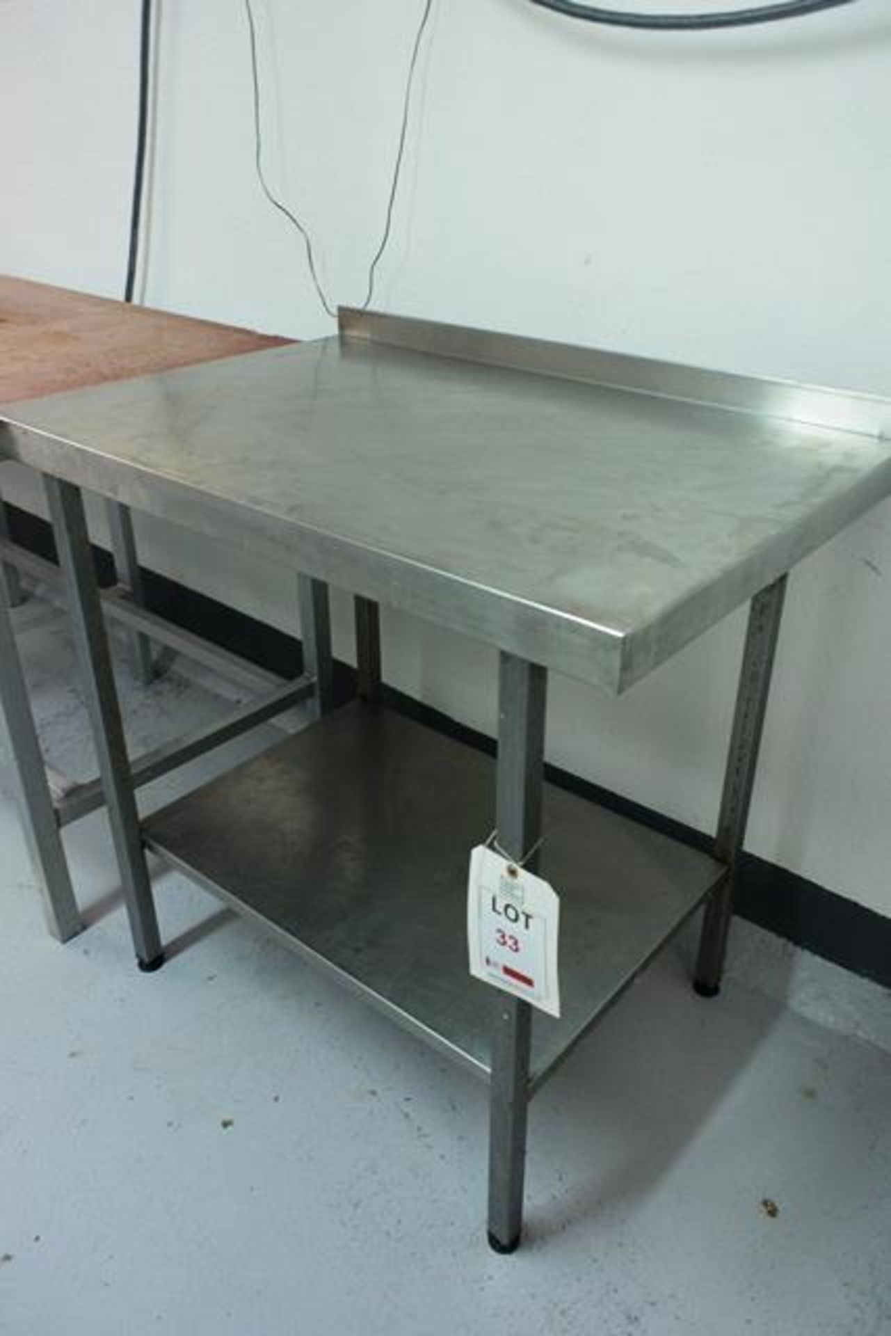 Stainless steel twin shelf table, approx 900 x 600mm