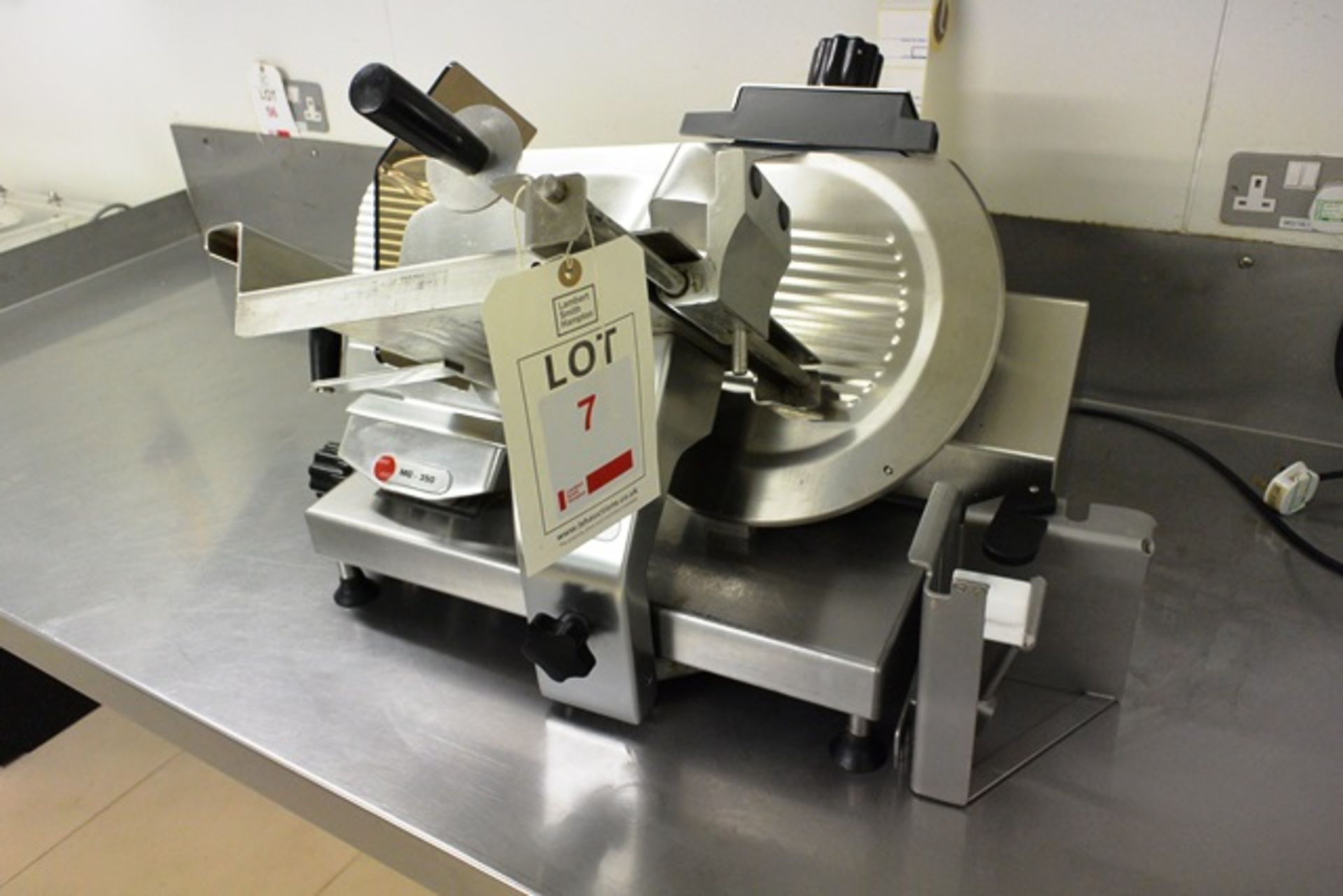 MG 350 stainless steel bench top meat slicer, 240v