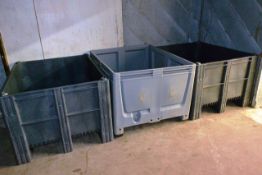 Five truck mountable, plastic bins, approx 1200 x 1000mm (only three in image)