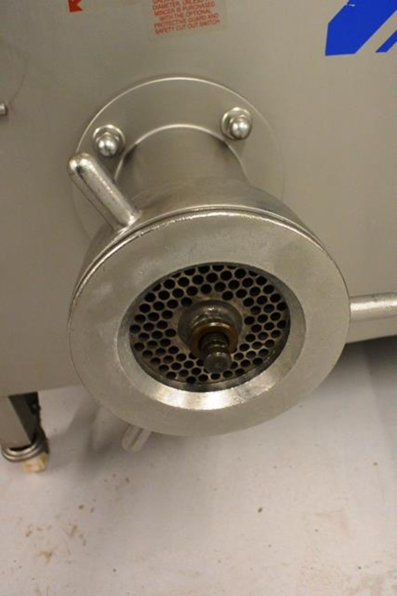 Thompson 3000 stainless steel meat grinder, serial no: 3000 M12.64 (2014), 3 phase, mounted on - Image 5 of 5