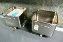 Two stainless steel mobile euro bins