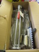 QED 25" professional manual tile cutter, assorted handtools. Located: AC Interiors, Unit A1,