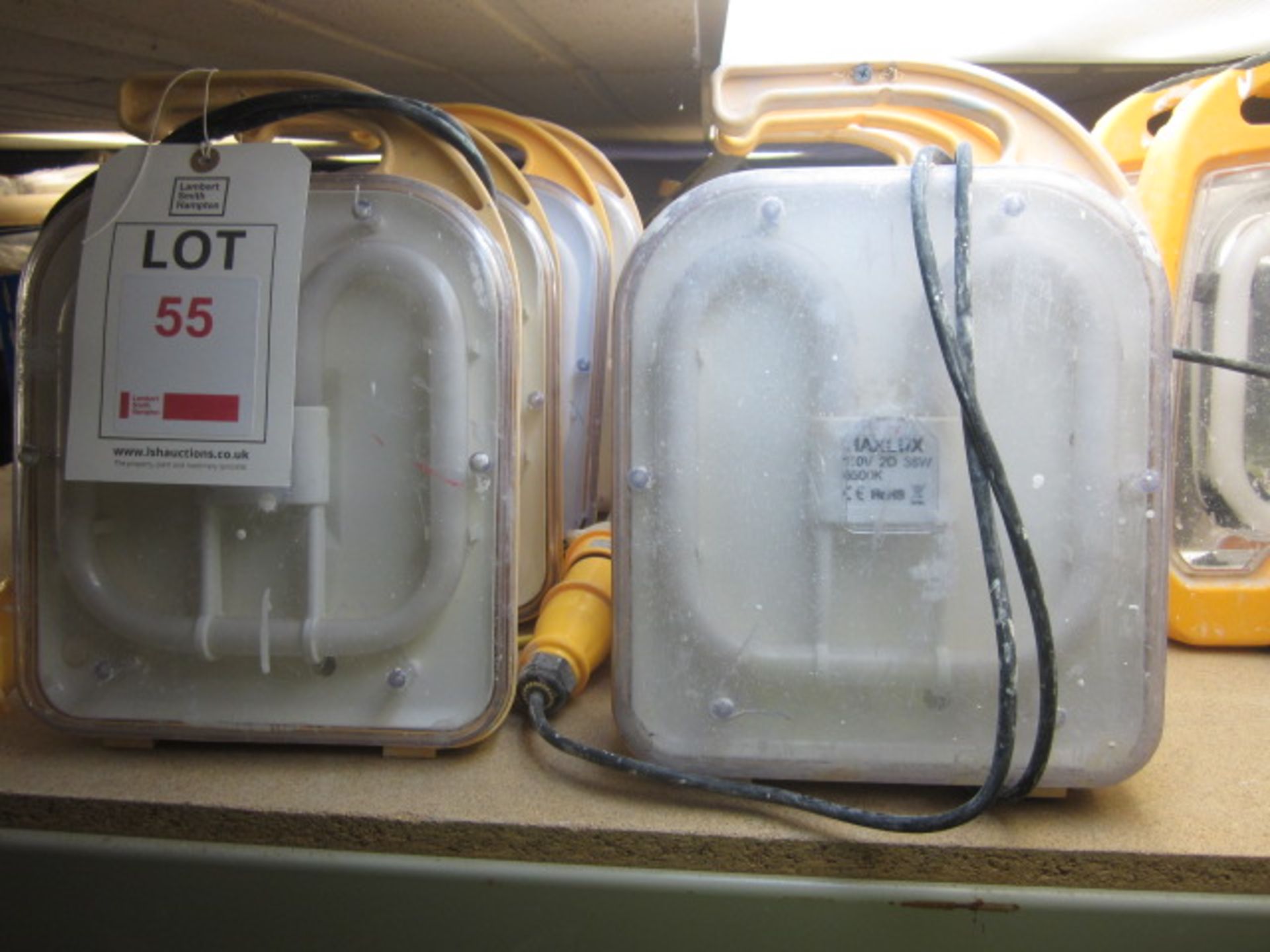 8 x Maxlux floor lights, 110v. Located: AC Interiors, Unit A1, Deseronto Trading Estate, St Mary's