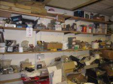 Quantity of assorted consumable stock including door fittings and fixtures, screws, through bolts,