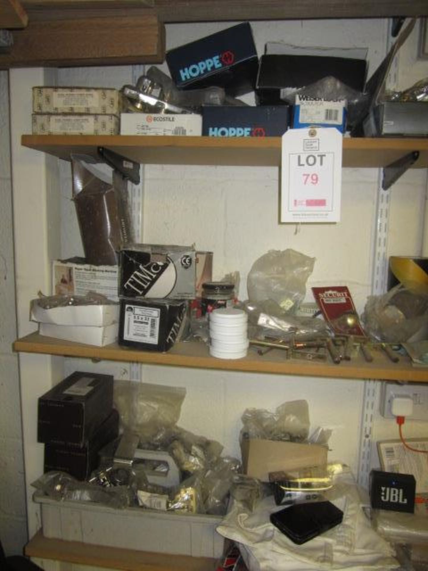 Quantity of assorted consumable stock including door fittings and fixtures, screws, through bolts, - Image 3 of 10