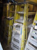 3 x aluminium step ladders, 2 x 6 tread/1 x 5 tread. Located: AC Interiors, Unit A1, Deseronto