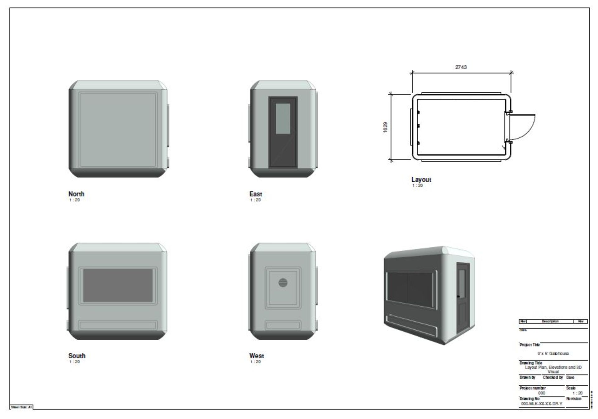 Gatehouse Security Cabin, 2.7m x 1.6m x 2.5m high approx. (9 x 5' x 8') to include GRP Construction, - Image 8 of 8