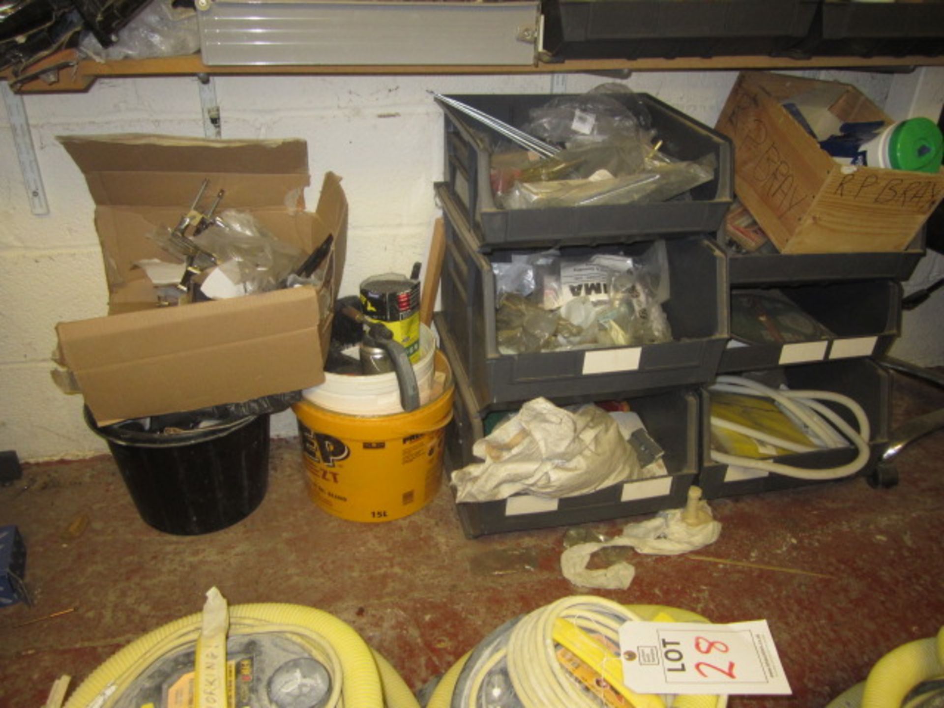 Quantity of assorted consumable stock including door fittings and fixtures, screws, through bolts, - Image 2 of 10