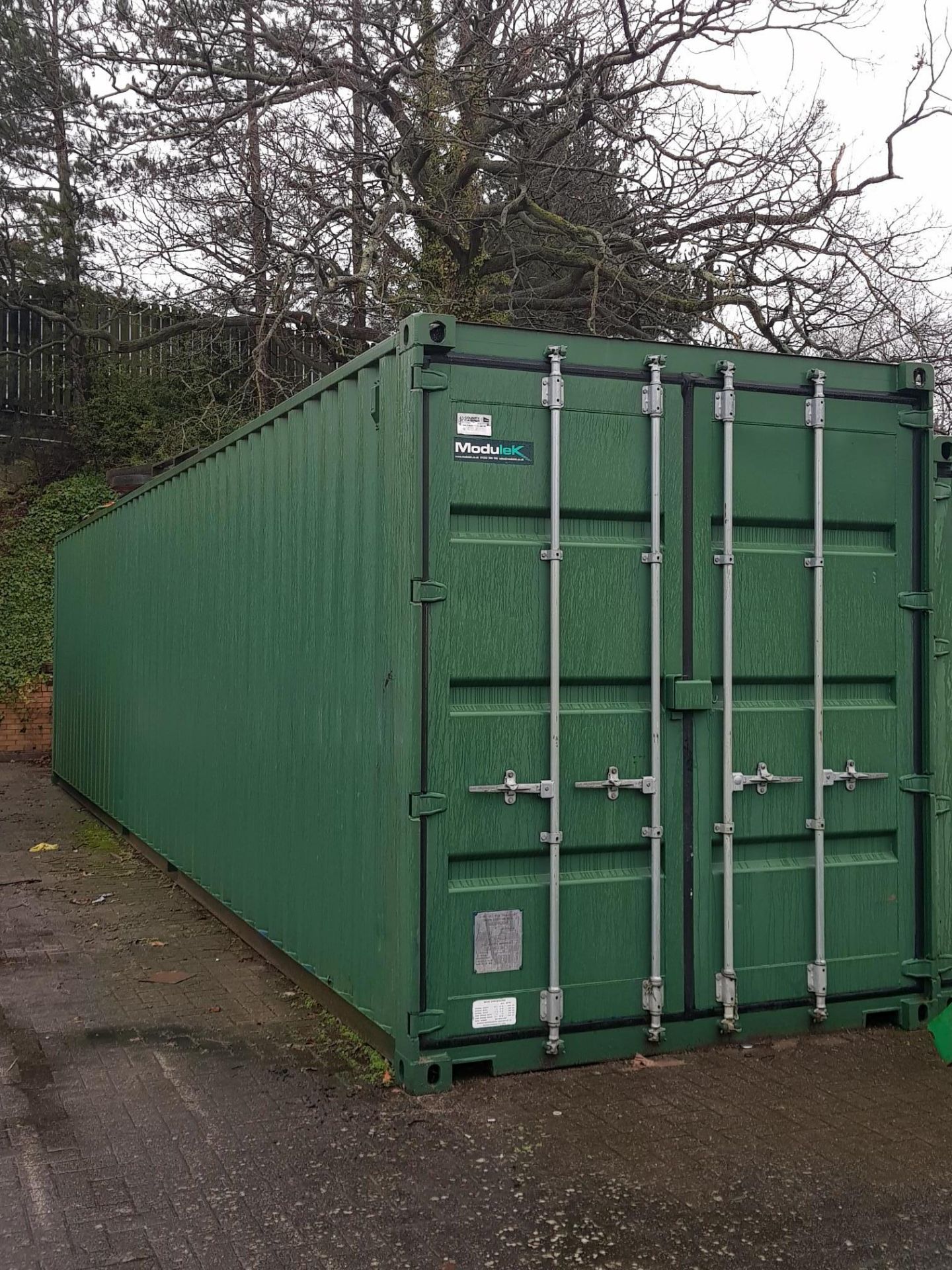 Steel ISO High Cube Shipping Container 12.2m x 2.4m x 2.99m high approx. (40' x 8 x 8'10'') serial